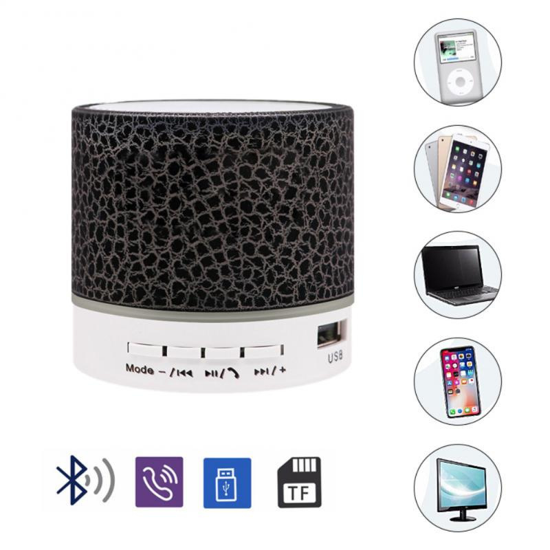 A9 Mini Portable Speaker Bluetooth Wireless Car Audio Dazzling Crack LED Lights Subwoofer Support TF Ca