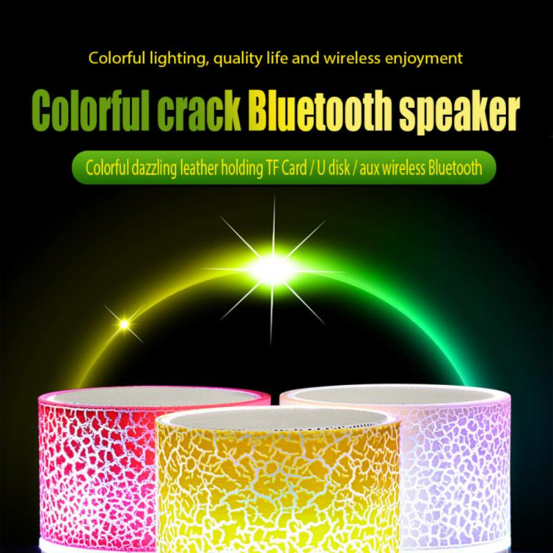 A9 Mini Portable Speaker Bluetooth Wireless Car Audio Dazzling Crack LED Lights Subwoofer Support TF Ca