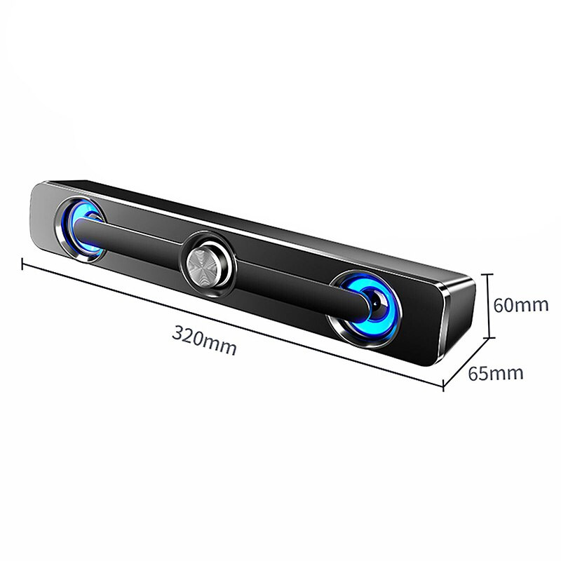 便攜式揚聲器 USB 有線 無線兩用 Soundbar RGB LED 立體聲揚聲器適用於 PC 筆記本電腦電話平板電腦 MP3 MP4