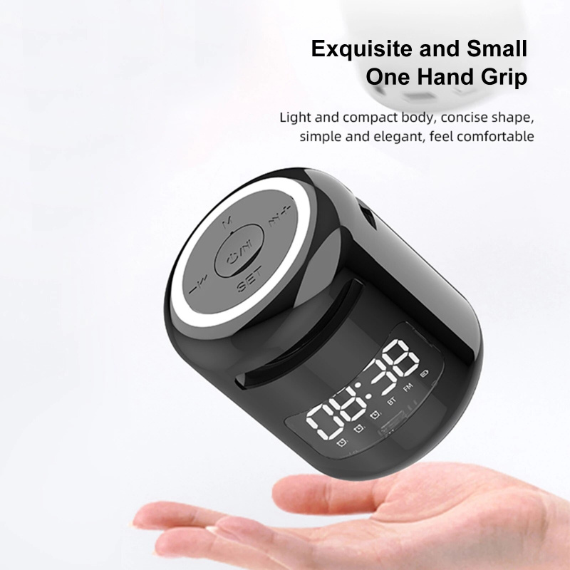 Lefon 便攜式藍牙音箱立體聲音樂低音炮無線揚聲器 LED 夜燈鬧鐘 FM 收音機適用於 PC 電話
