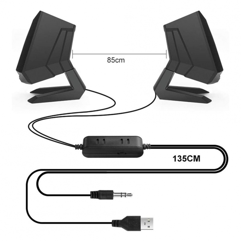 3D桌面音響音箱智能降噪便攜式USB筆記本電腦立體聲音箱