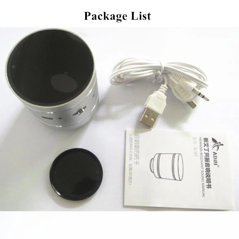 Adin Portable Mini Bass Vibration Speaker Wireless Bluetooth Subwoofer Column Resonance Speaker Outdoor Computer Speakers Box