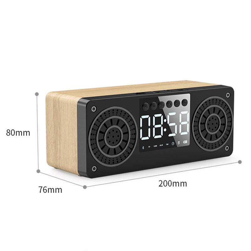 藍牙時鐘柱便攜式無線揚聲器低音立體聲低音炮帶免提 USB TF 卡 AUX MP3 播放器鬧鐘