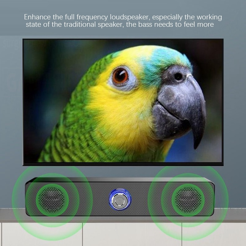 家庭影院 HIFI 便攜式有線揚聲器立體聲低音條形音箱 USB 低音炮適用於電腦電視電話