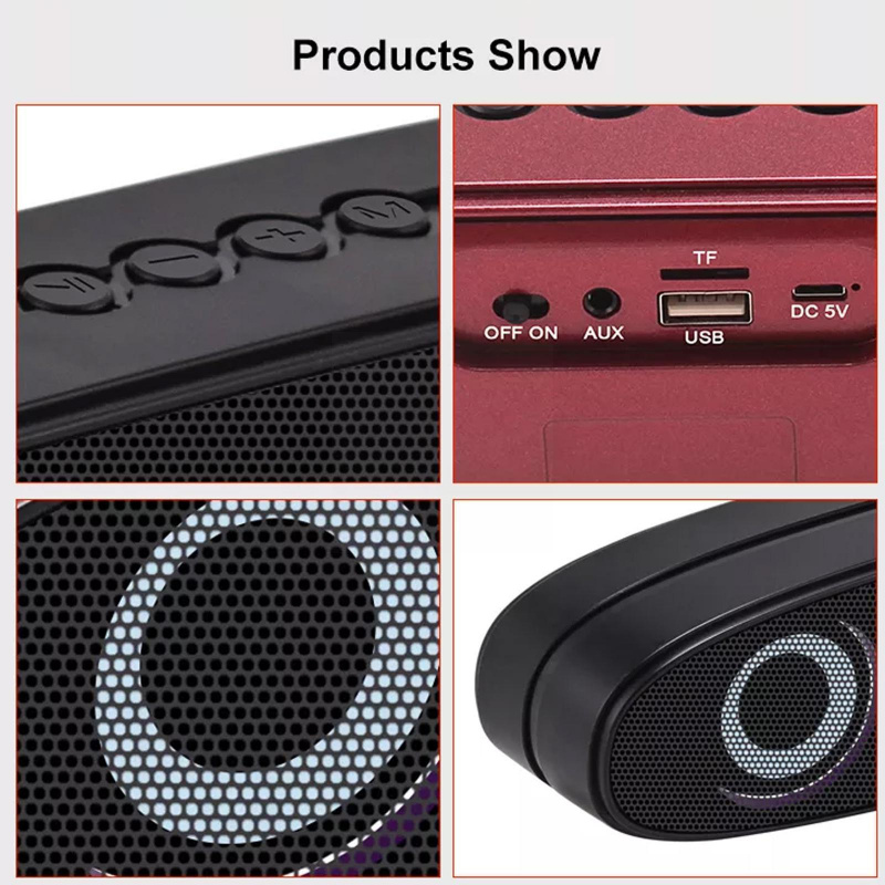 便攜式藍牙音箱無線重低音音箱音箱低音炮電腦音樂盒擴音器USB壁掛立體聲音響E5K3