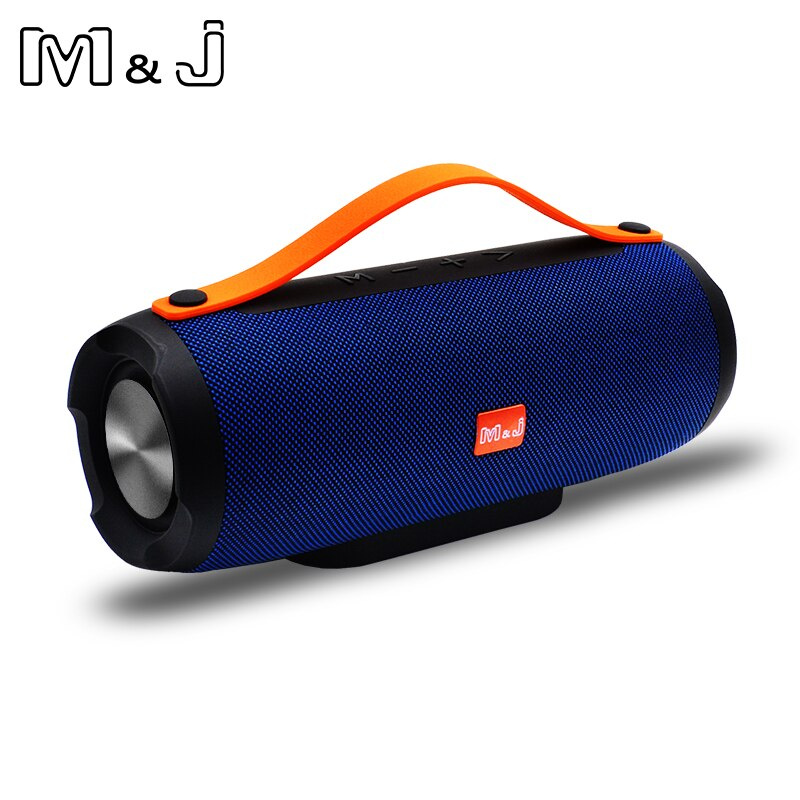 M&J 便攜式無線藍牙音箱立體聲大功率 10W 系統 TF FM 收音機音樂低音炮音柱電腦