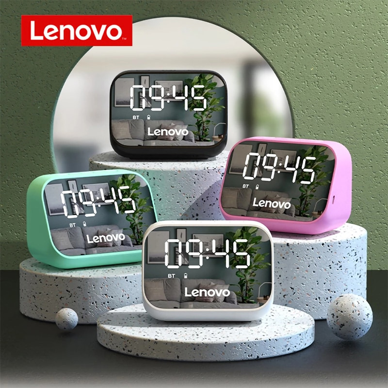 Lenovo TS13 Portable Bluetooth Wireless Speaker Bass LED Alarm clock Wireless Loudspeaker Built-In Mic 9D Stereo Surround