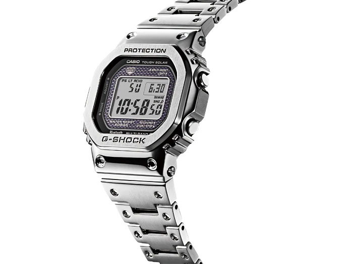 CASIO G-SHOCK GMW-B5000D-1 全金屬藍牙電波腕錶 [B5000銀鋼] - 寶時 