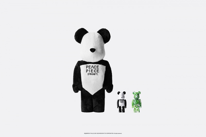 bearbrick 藤原浩 閃電 熊貓 PEACE PIECE （FRGMT）PANDA by Fragment design 100％ & 400％