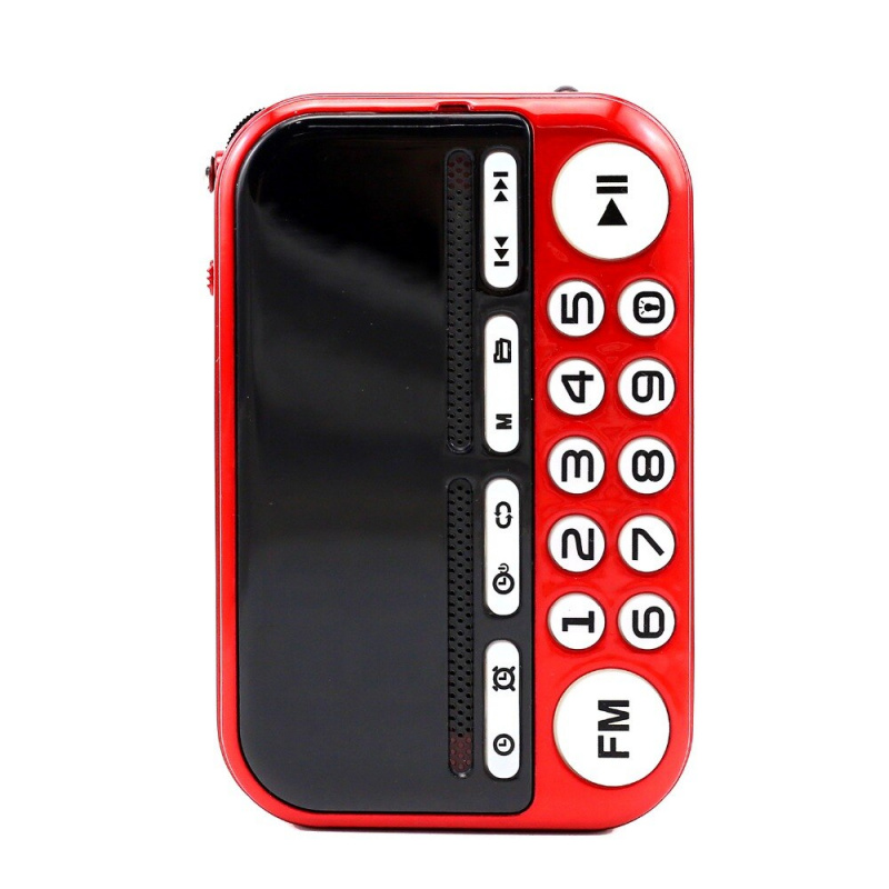 Ausuky 便攜式迷你 FM 收音機揚聲器音樂播放器 TF 卡 USB 適用於 PC iPod 手機帶 LED 顯示屏跳舞 HiFi 鬧鐘 -25