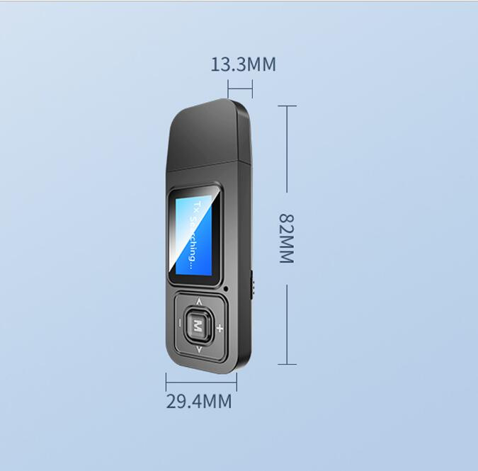 藍牙 5.0 接收器發射器音頻適配器液晶顯示器 3.5 毫米 Aux 無線立體聲音樂適配器適用於電視 PC 汽車揚聲器
