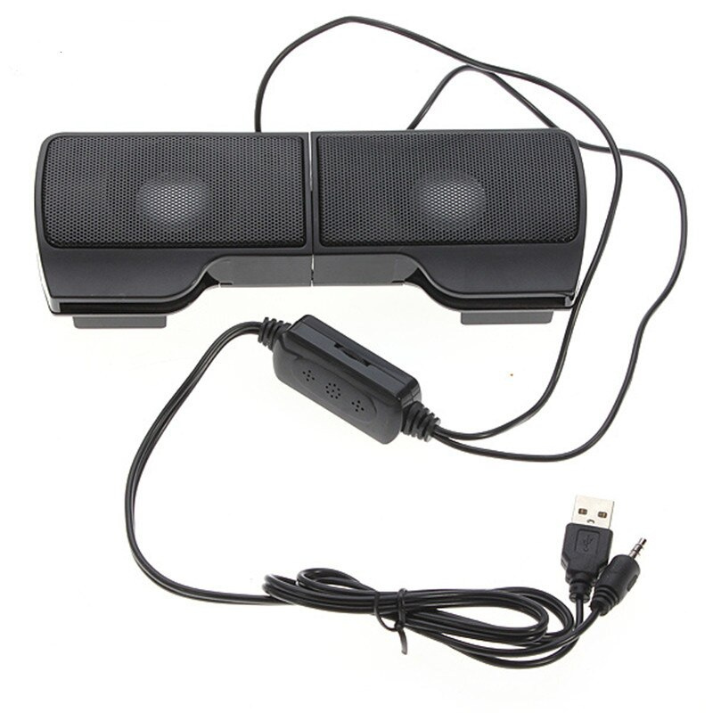 迷你便攜式 1 對 Clipon USB 立體聲揚聲器線路控制器條形音箱適用於筆記本電腦 Mp3 電話音樂播放器 PC 帶夾子