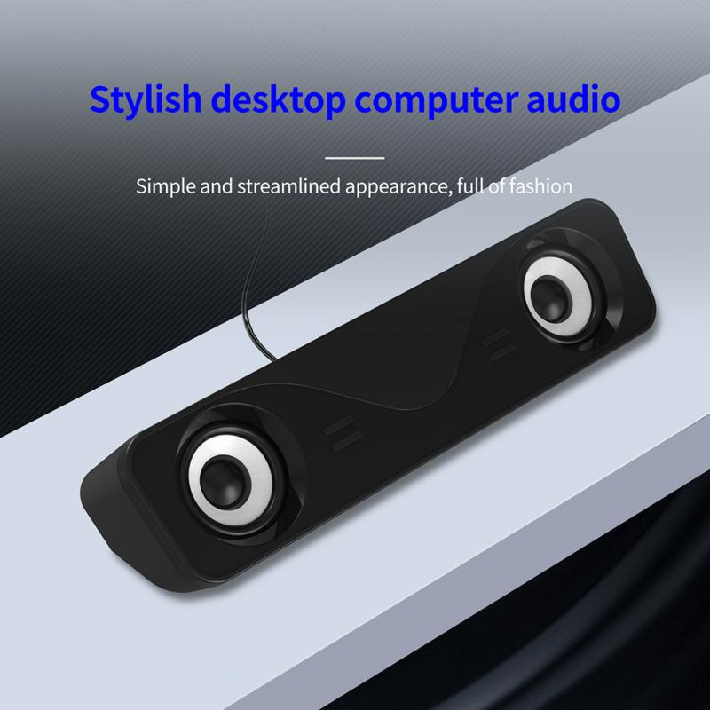 2022 Y1 家用電腦台式音箱便攜式 USB 電源雙黑色揚聲器適用於筆記本電腦筆記本電腦 USB 有線音箱