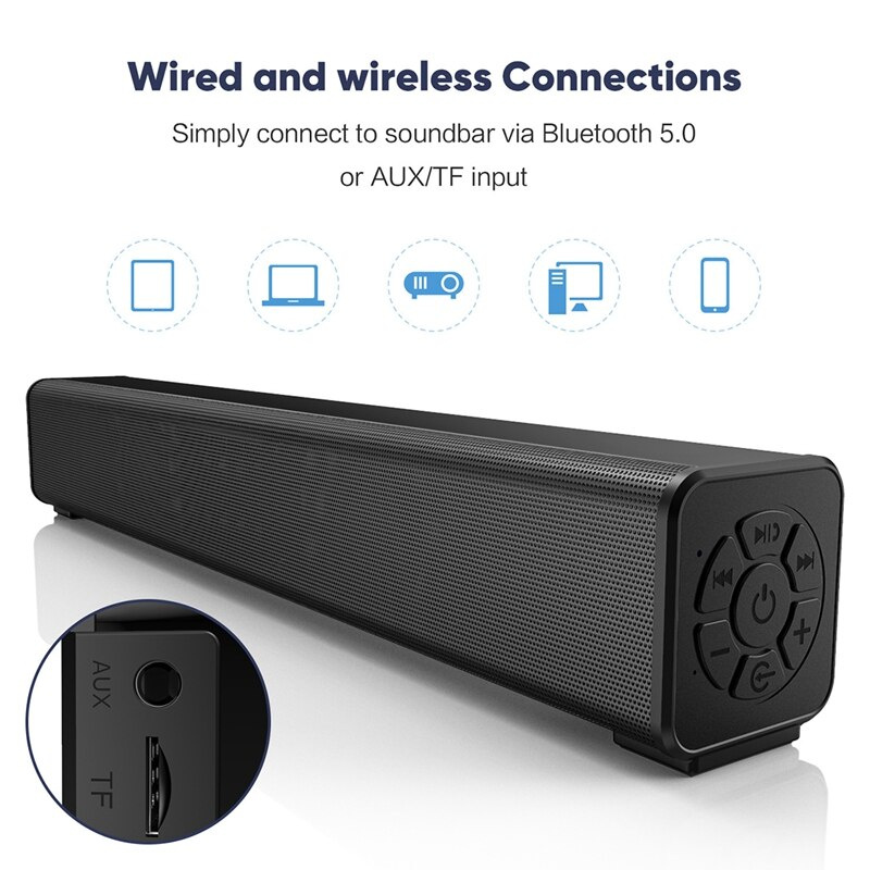 便攜式藍牙音箱無線立體聲條形音箱電視音響家庭影院音箱電腦支持 TWS TF 卡