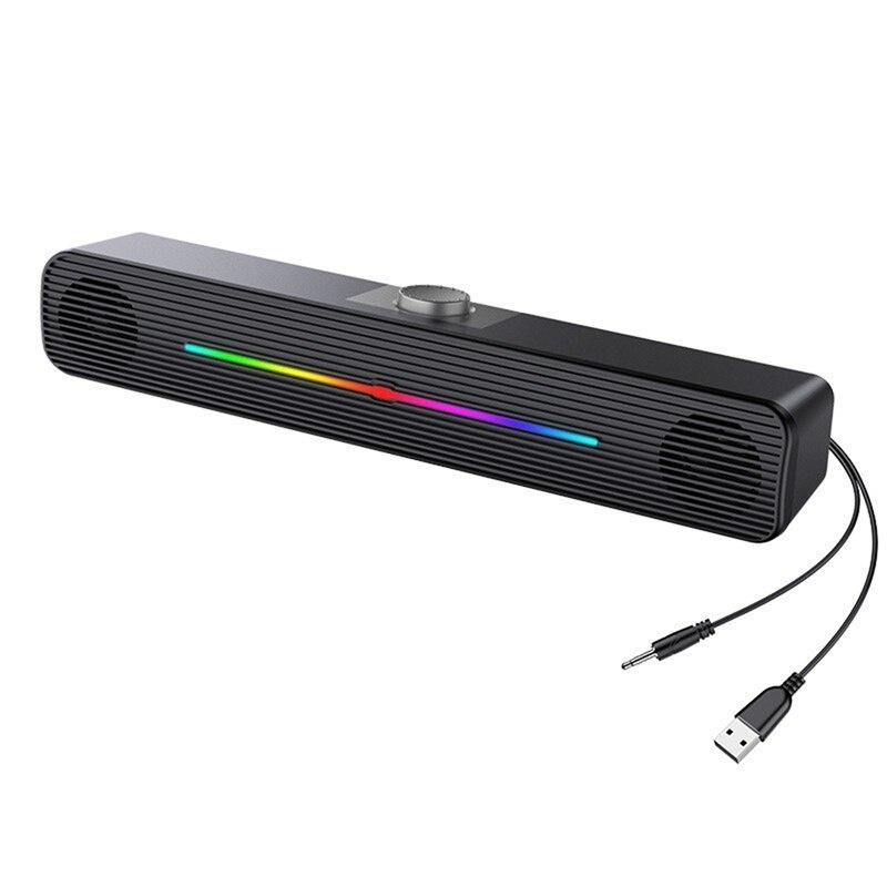 RGB Soundbar電腦音響遊戲筆記本電腦台式電腦USB有線發光低音炮音箱