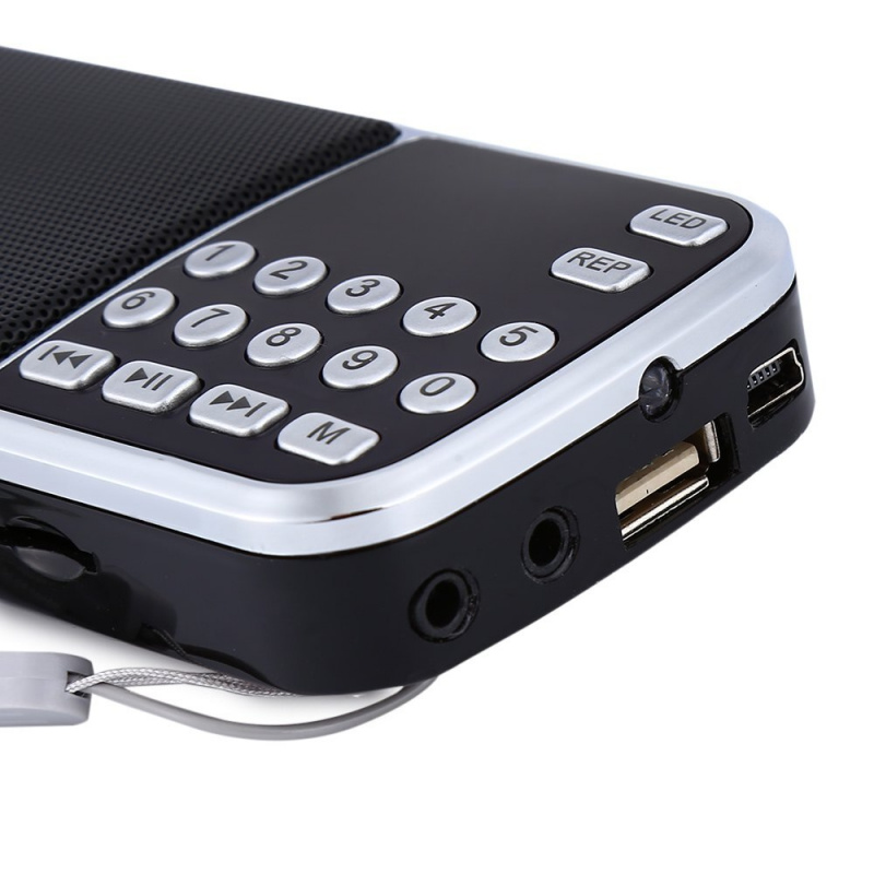 Ausuky 便攜式迷你 FM 收音機揚聲器音樂播放器 TF 卡 USB 適用於 PC iPod 手機帶 LED 顯示屏舞蹈 mp3 高保真鬧鐘 -30