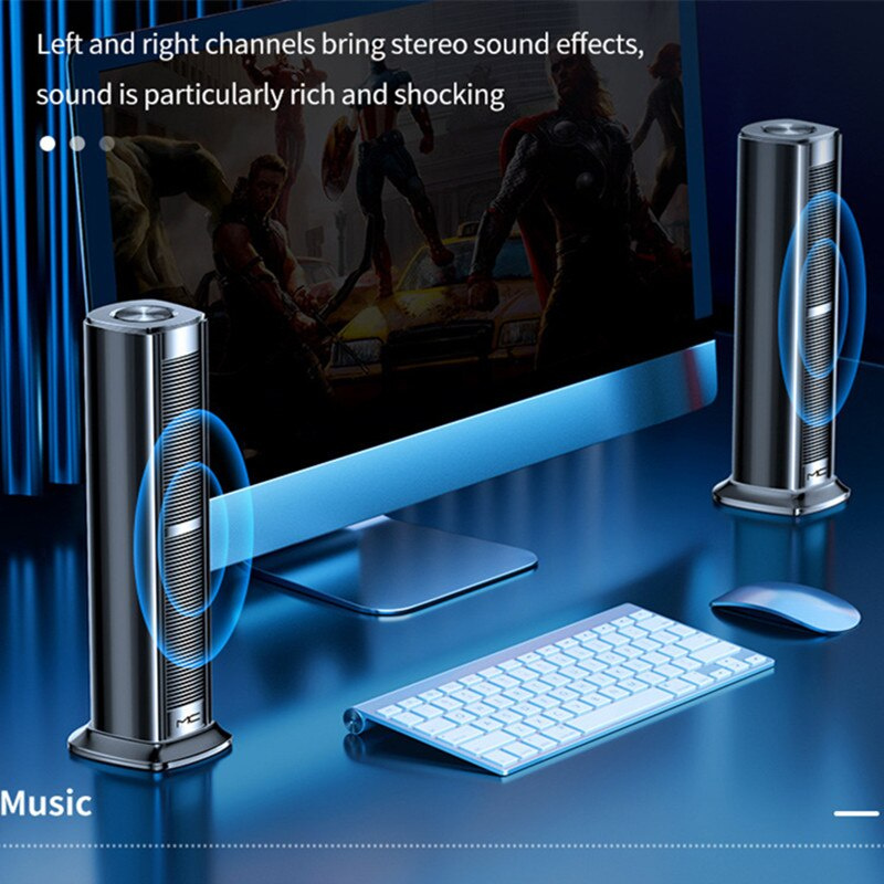 無線藍牙音箱電腦桌面長藍牙音箱低音炮家用有線usb音箱