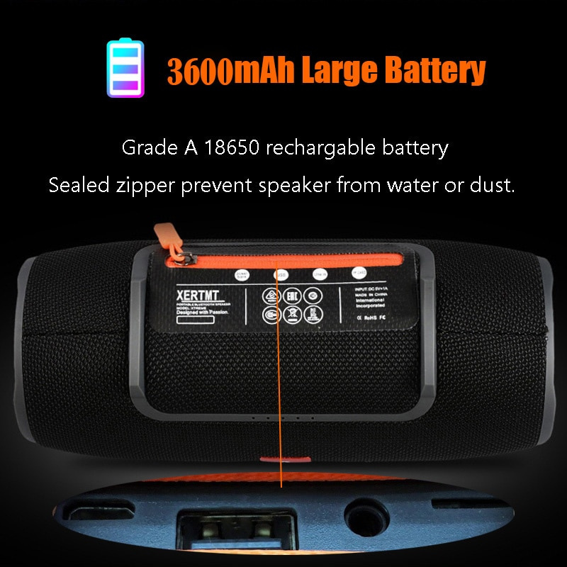 3600mAh 40W TWS 藍牙音箱防水便攜式 PC 音柱低音音樂播放器低音炮立體聲揚聲器帶 BT AUX TF usb 正品