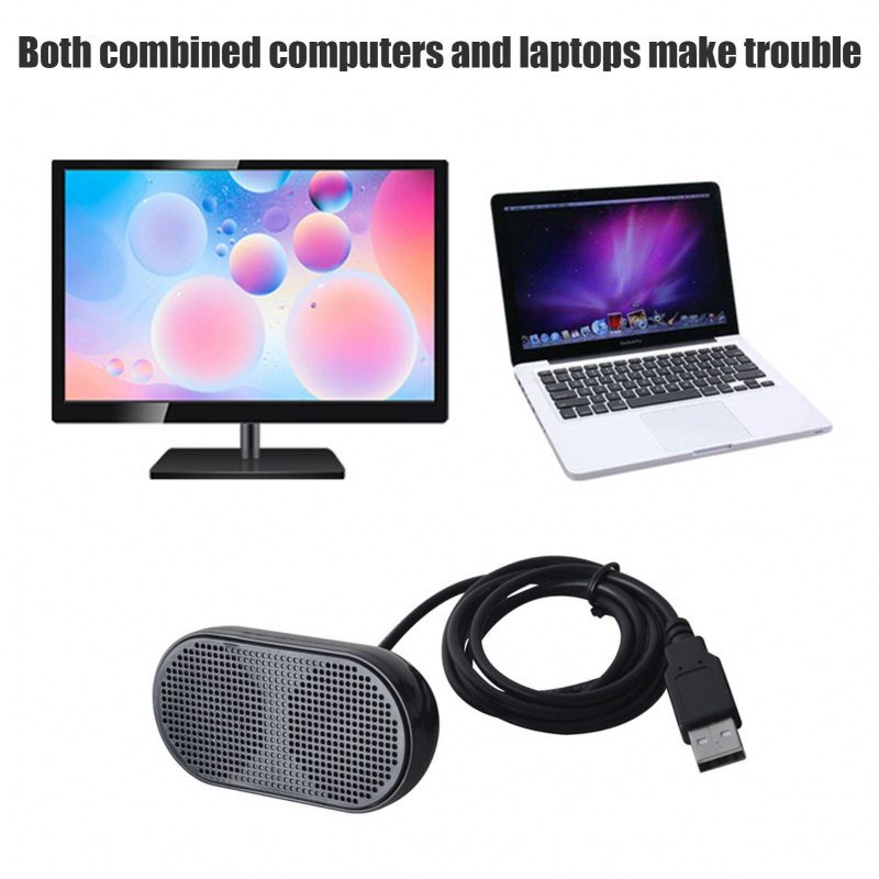USB 揚聲器桌面揚聲器適用於筆記本筆記本電腦 3D 2 通道揚聲器外部 USB 供電立體聲多媒體小型桌面