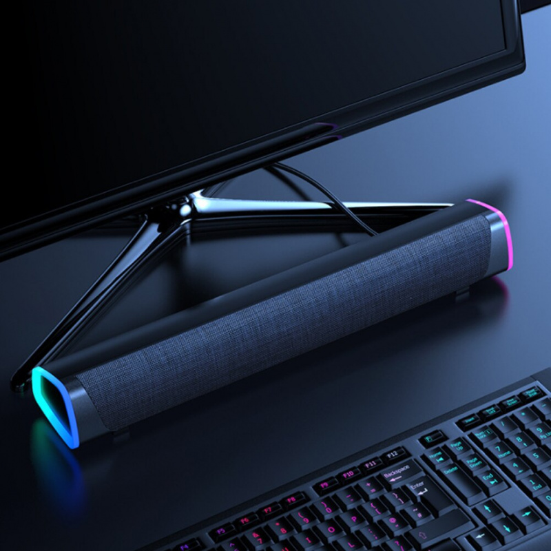 有線連接適用於桌面 3D 立體聲電腦揚聲器 LED 支持迷你便攜式 USB 充電家用 DC 5V 兼容