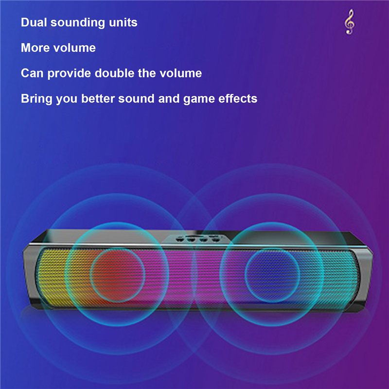 RGB Soundbar 無線藍牙音箱強低音炮桌面音箱適用於筆記本電腦台式電腦