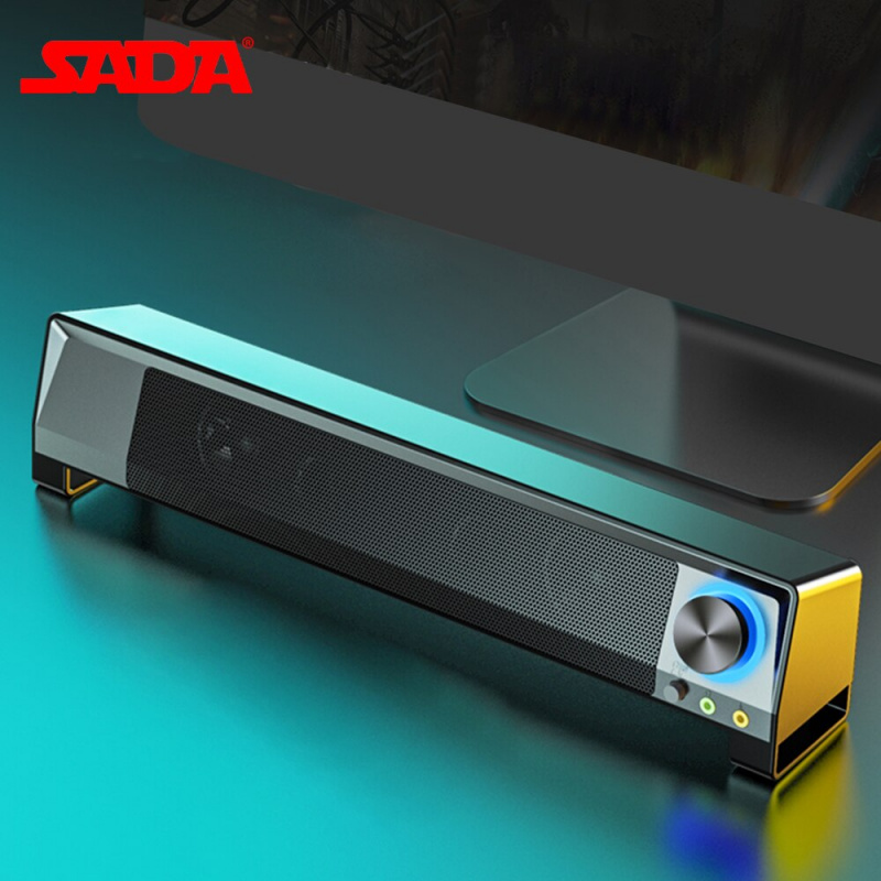 SADA V-199 USB 有線電腦音箱 SoundBar 立體聲低音炮強大的音樂播放器低音環繞音箱 3.5 毫米音頻輸入