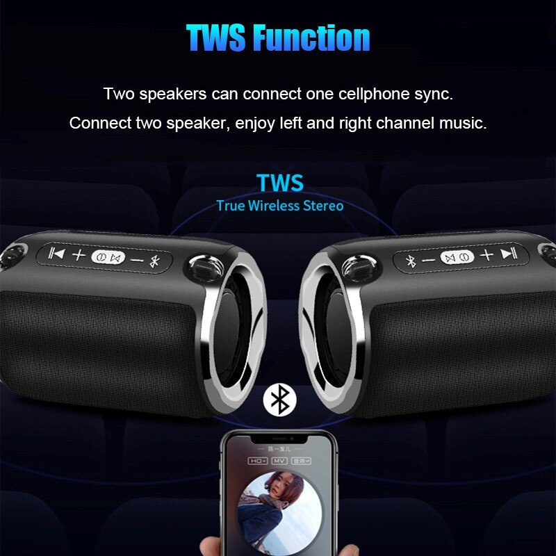 無線藍牙音箱戶外便攜式音柱立體聲揚聲器支持 TF FM 收音機麥克風 AUX 揚聲器適用於電腦電話