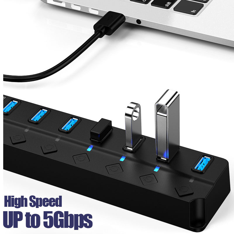 USB HUB 3.0 USB 2.0 Hub Multi USB Splitter Hub Use Power Adapter 4 7 Port Multiple Expander USB 3.0 H