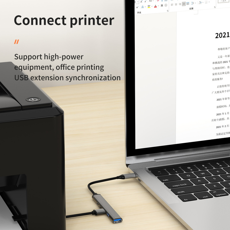 Type USB C HUB 3.0 端口多分路器適配器 OTG 適用於聯想華為小米 Macbook Pro 15 Air 配件 USB 集線器 Dropship