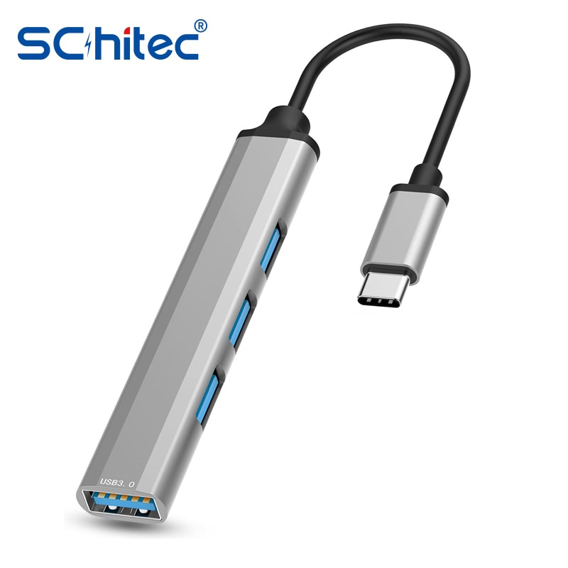 Schitec USB C HUB 3.0 3.1 Type C 4 端口分離器 USB3.0 Type-C 集線器適配器 5 Gbps 適用於手機筆記本電腦配件