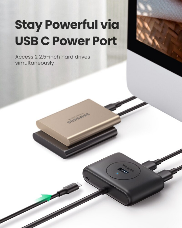 UGREEN USB Hub 4-Port USB 3.0 High-Speed USB Splitter For Hard Drives USB Flash Drive Mouse Keyboard Extend Adapter USB 3.0 Hub