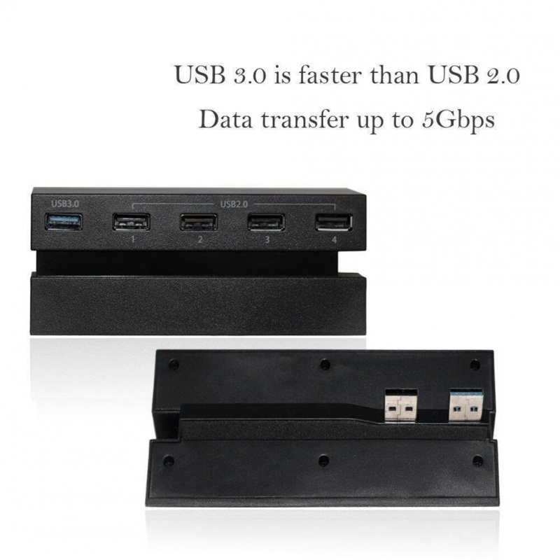HUB 適用於 PS4 視頻遊戲機遊戲配件 5 端口 USB 3.0 2.0 高速擴展適配器 PS4 主機 DC5V