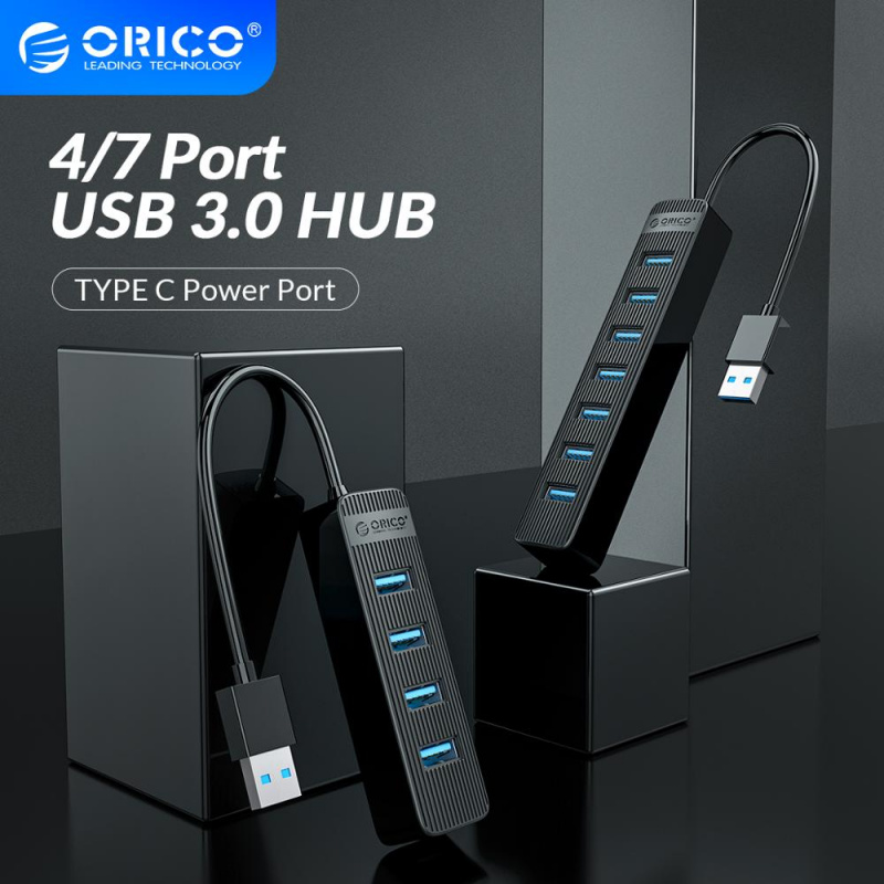 ORICO USB 3.0 HUB With Type C Power Supply Port 4 7 Port USB3.0 Splitter OTG Adapter For PC 電腦配件