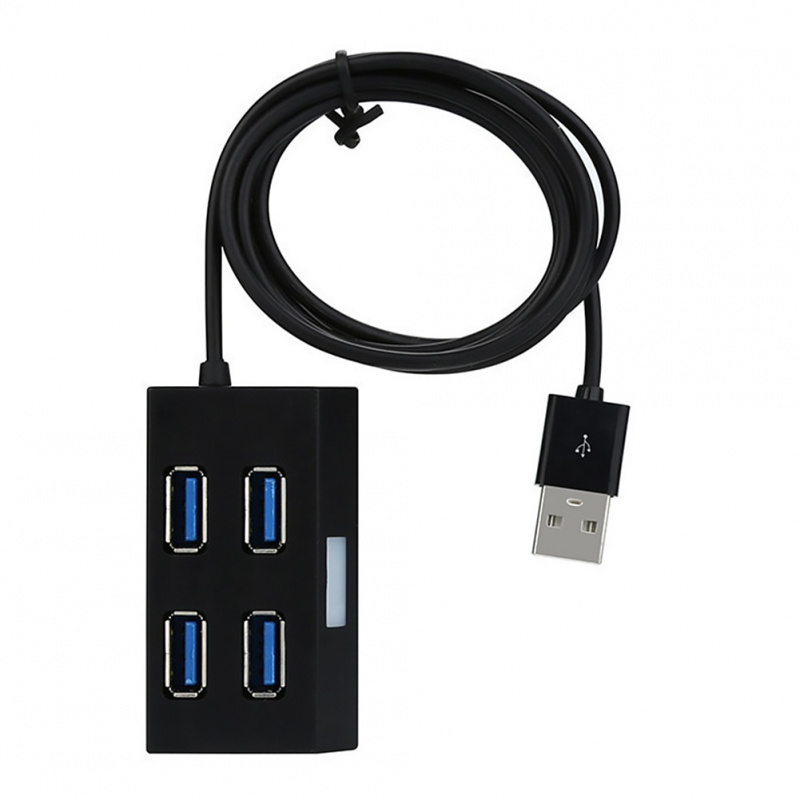 USB 3.0 Mini HUB Splitter 環保耐用 4 端口桌面外接適配器帶藍色指示燈