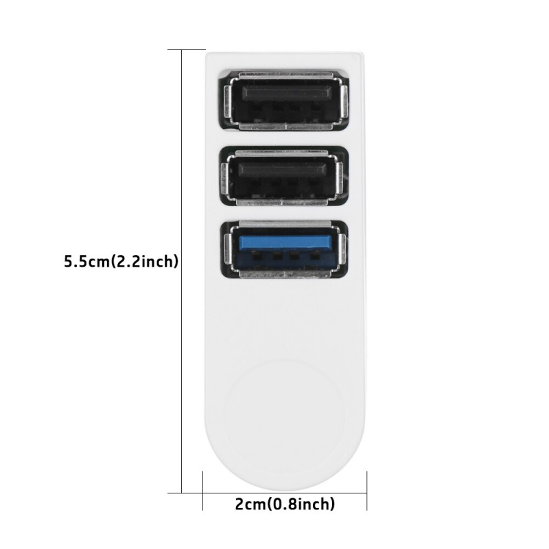 1 件全新迷你 USB 3.0 集線器可旋轉適配器通用 3 端口 USB 擴展器高速數據傳輸分配器盒配件