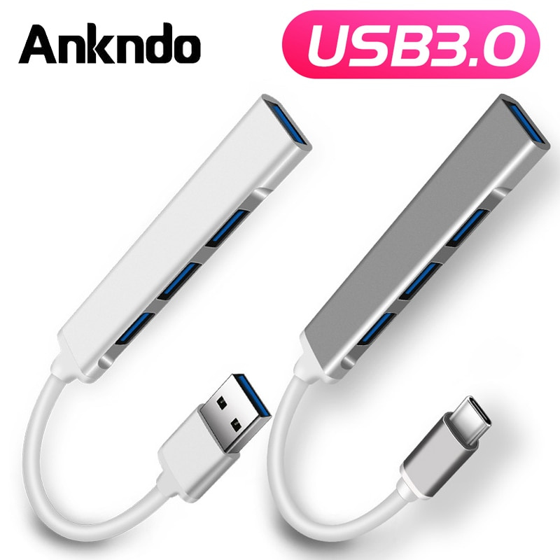 4 合 1 USB C 集線器適用於 Macbook Pro Air 2020 4 端口 USB 3.0 集線器適配器筆記本電腦分離器適用於 PS4 U 盤鍵盤鼠標延長線