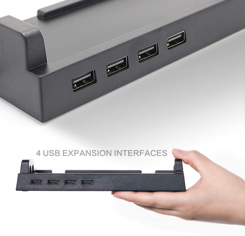 高速 USB 2.0 集線器數據傳輸外置分配器，帶 4 個輸出端口，適用於 Nintendo Switch 有線 Pro 控制器 遊戲手柄