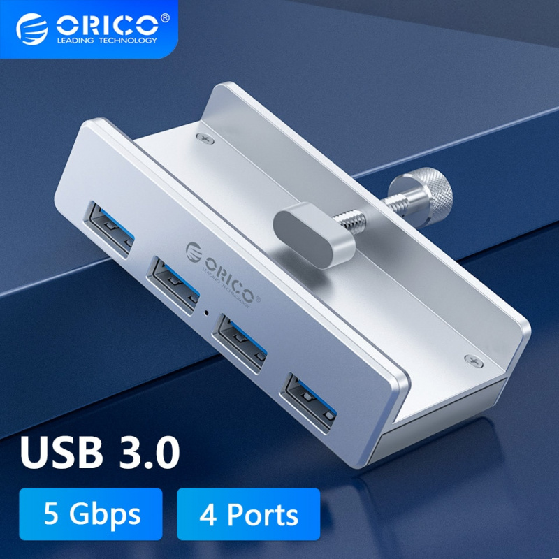 ORICO USB 3.0 HUB 供電帶充電多 4 端口桌面夾 USB 分線器適配器 SD 卡讀卡器適用於 PC 電腦配件