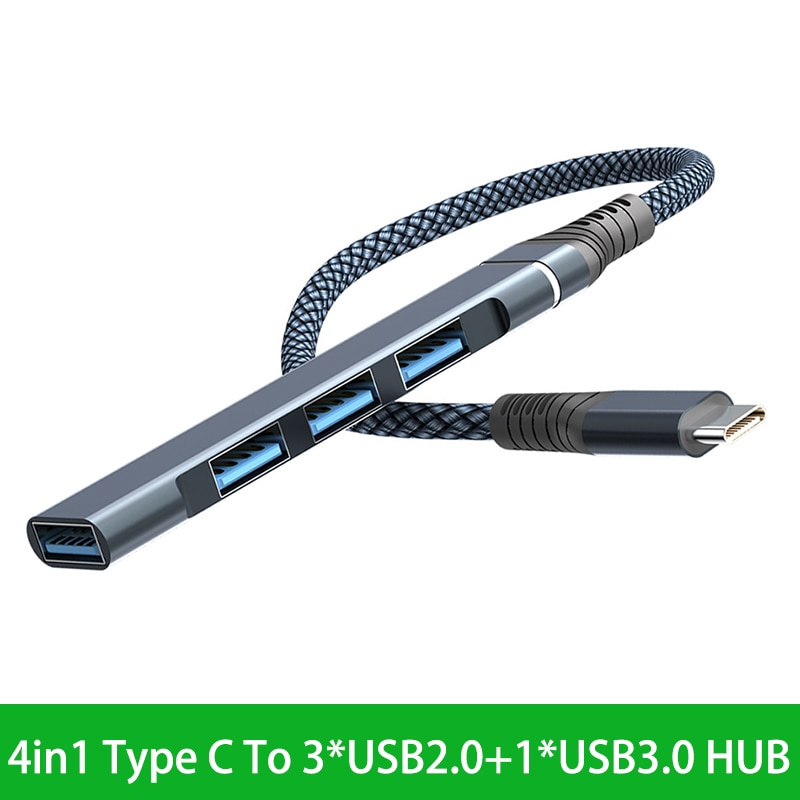 4in1 Type C USB Hub Docking Station For Macbook Pro Laptops 5Gbps 4 Ports USB 3.0 2.0 Splitter Adapter For Samsung Huawei Xiaomi