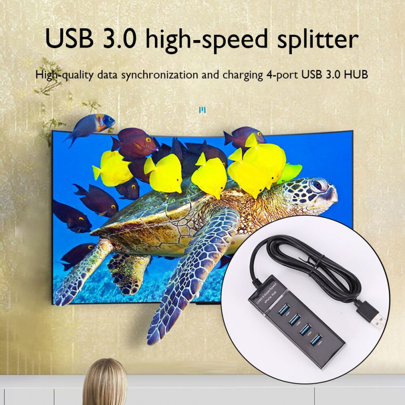 4口USB集線器分線器延長器5Gbps USB3.0適配器高速分線器筆記本一分四延長器3.0集線器for Windows