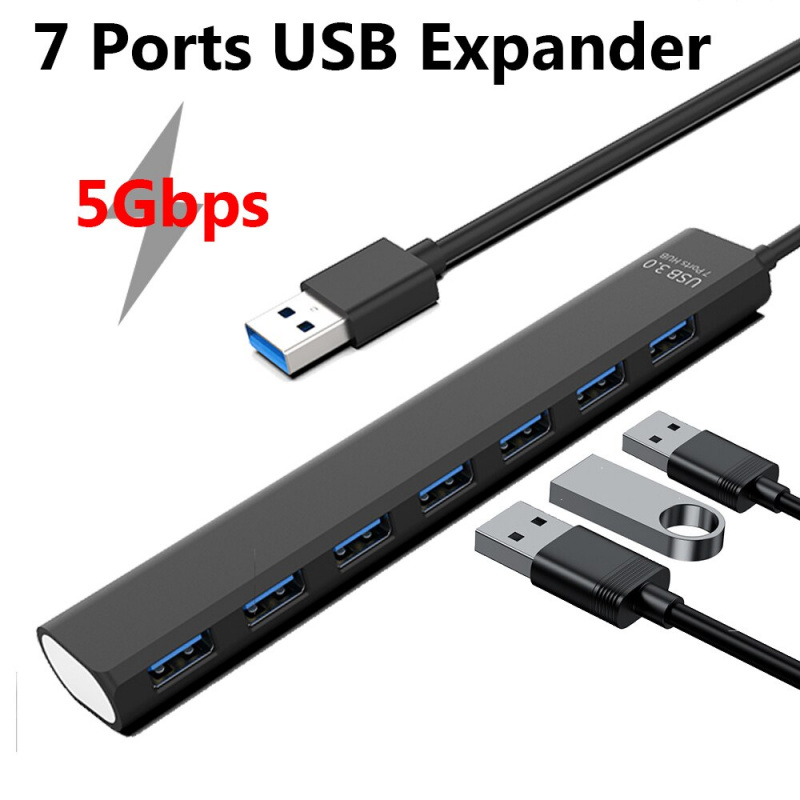 7 端口 USB 2.0 USB 3.0 集線器對接適配器 5Gbps 高速傳輸多端口 USB 分離器擴展器適用於 PC 計算機