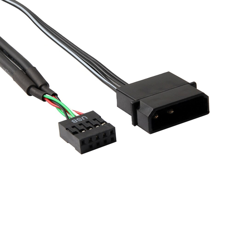 USB 2.0 9 針集線器，內部主板 USB2 9 10 針接頭連接器 1x4、1x2 分離器適配器 Molex 4PIn 供電 - 50CM