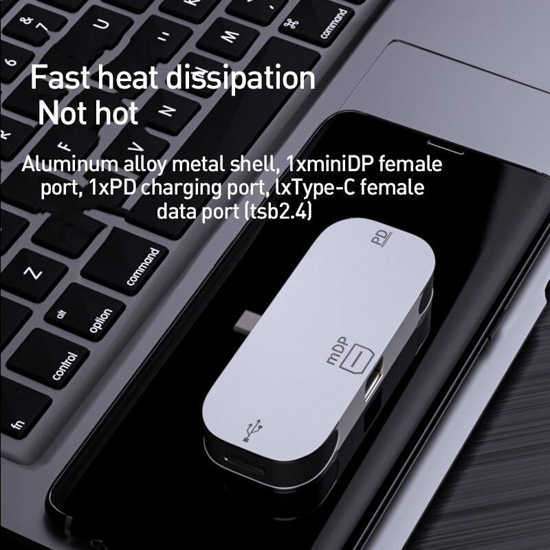 USB 集線器 Type C 至 4K 60@Hz 適配器適用於 Macbook Pro 100W USB C 至 PD 快速充電器 USB-C 擴展塢支持 3D 視覺效果