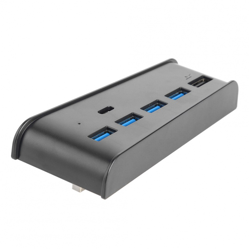 適用於 PS5 USB 集線器 6 合 1 USB 分離器擴展器集線器適配器，帶 5 個 USB A + 1 個 USB C 端口，適用於 PS 5 數字版控制台