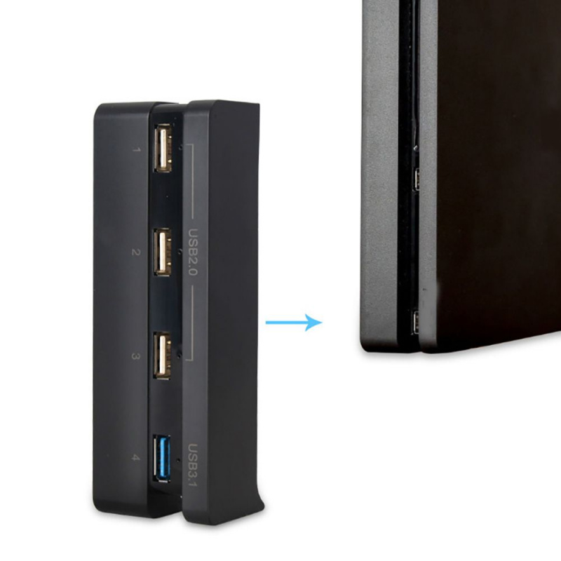 通用 PS4 Slim 配件分離器遊戲 USB 適配器 USB 3.0 2.0 USB 集線器 4 端口 USB 集線器擴展 PS4 Slim 的 PD 充電