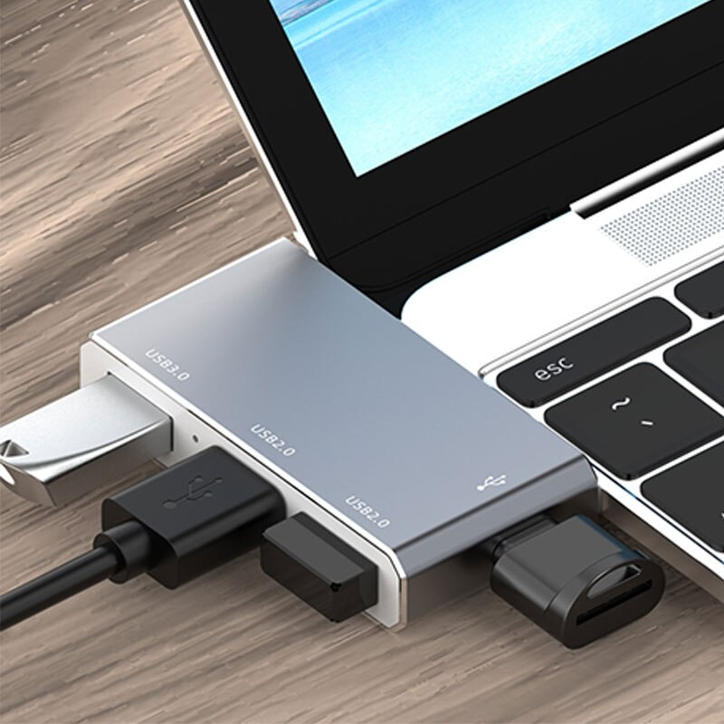C 型 USB 3.0 集線器迷你 3 端口 USB 2.0 集線器高速數據傳輸分配器盒適配器適用於 PC 筆記本電腦 MacBook Pro 配件