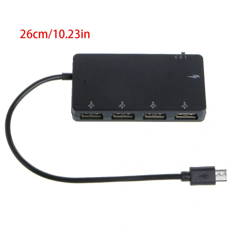 Micro USB OTG 4 端口集線器電源充電適配器電纜支持 Android Windows 系統的 OTG 熱插拔