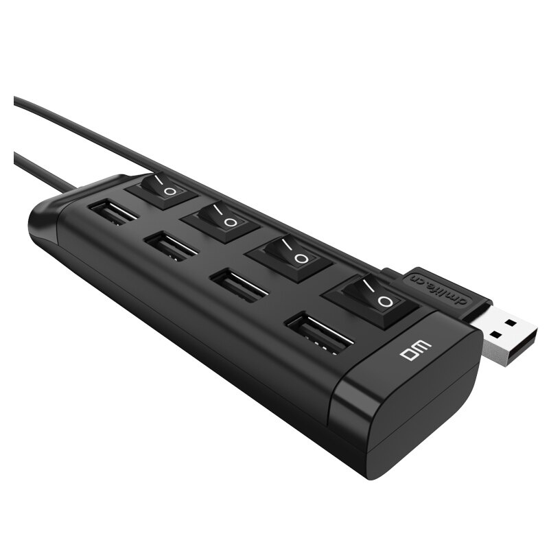 4 端口微型 USB 集線器 USB2.0 分離器高速 480Mbps 帶開 關開關 CHB005 30CM