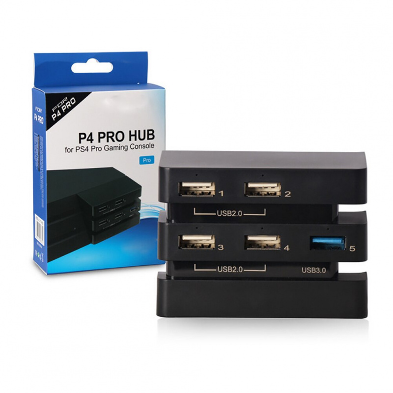 5 端口 USB 集線器附件擴展 4 USB 2.0 遊戲充電耐用帶 LED 指示燈適配器 1 USB 3.0 控制台適用於 PS4 Pro