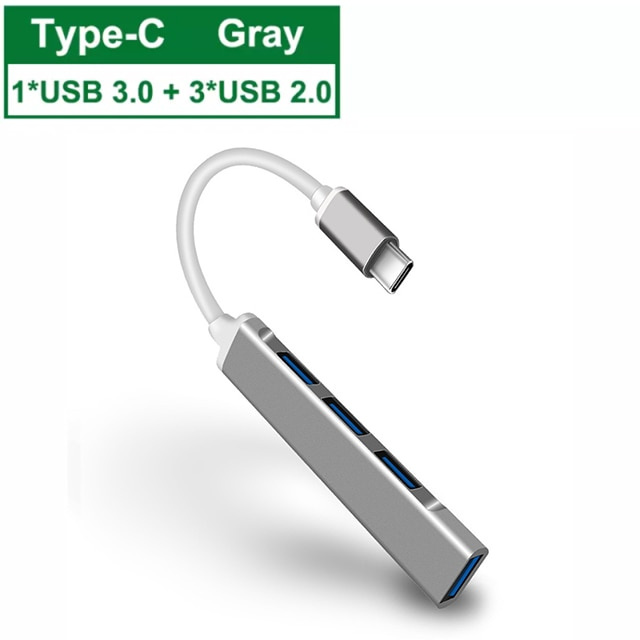 kebidum USB C HUB 3.0 3.1 Type C 4 端口多分離器適配器適用於 Macbook Pro Air PC 電腦筆記本電腦配件